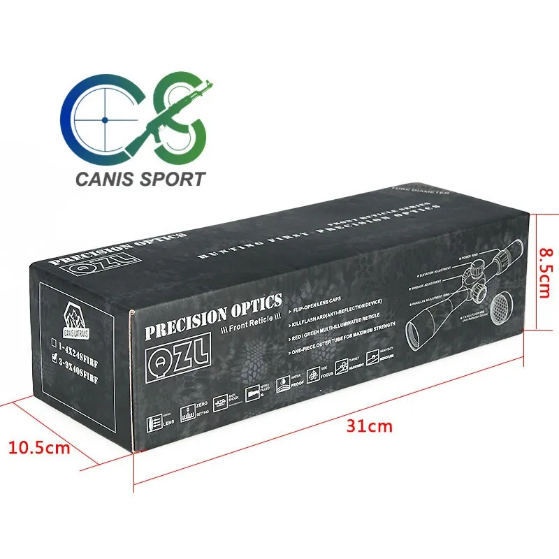 Canis Latrans 3-9x40FIRF прицел с мини Красный точка зрения боковой Фокус область для наружного использования и охоты gs1-0335
