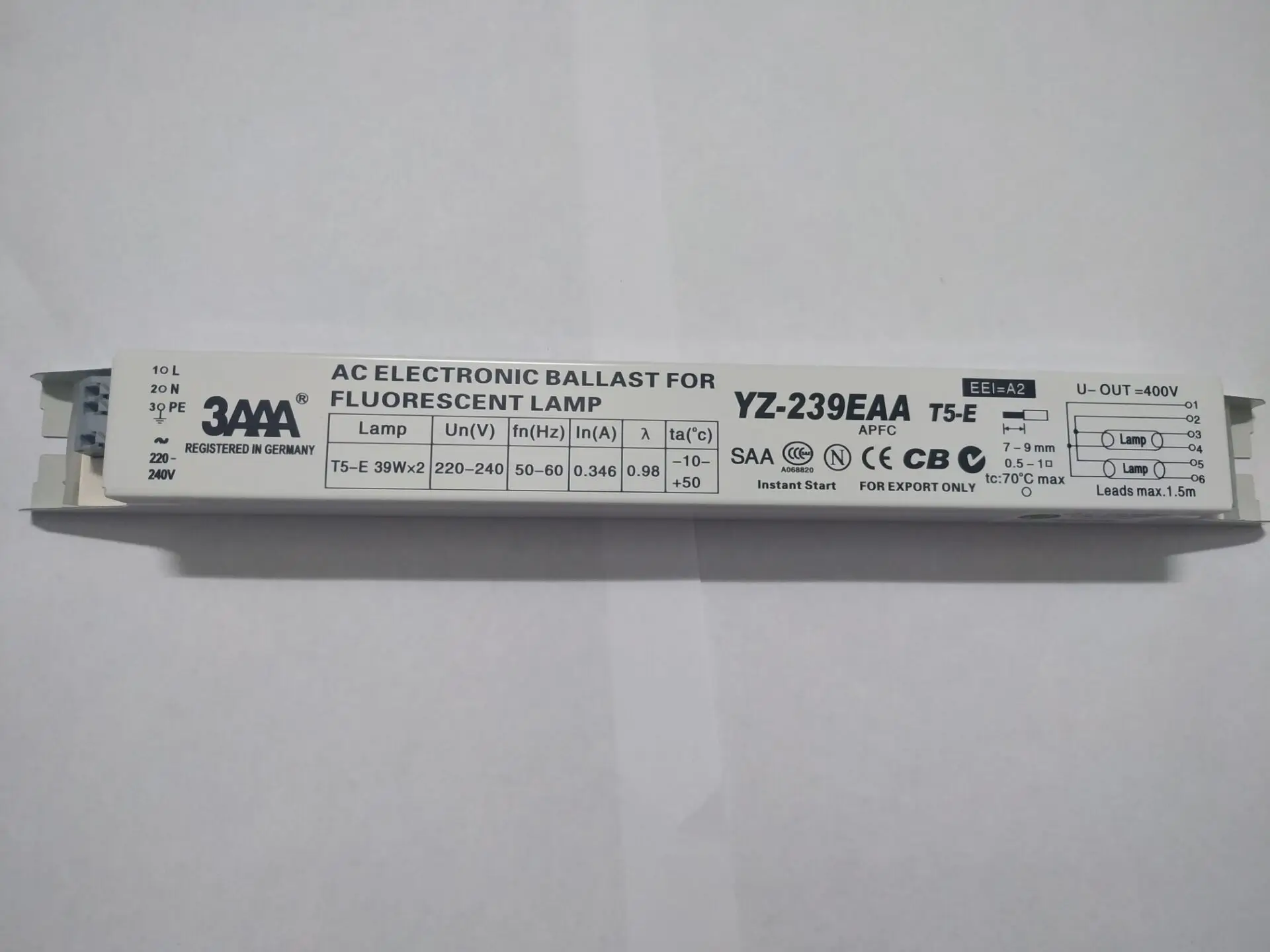 Флуоресцентная лампа переменного тока электронные балласты мгновенный старт 3AAA