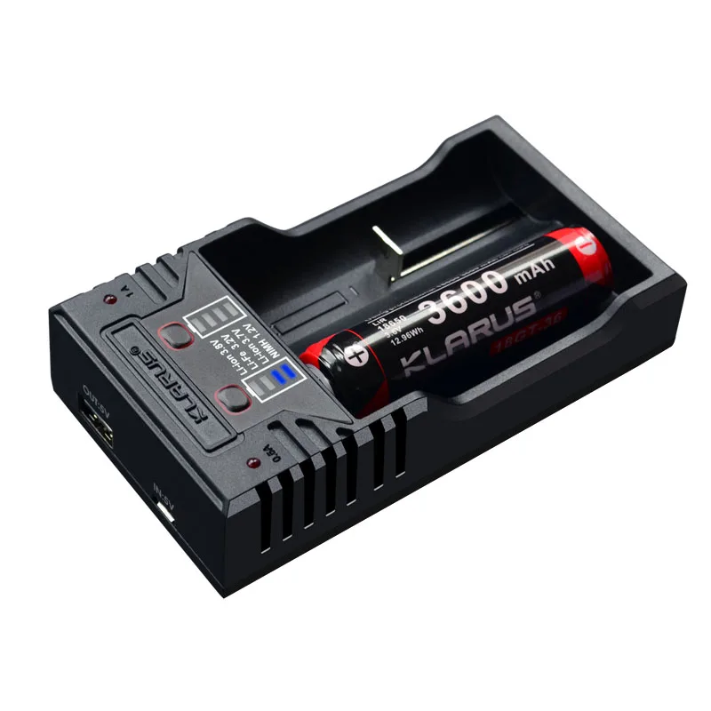 Устройство для зарядки литий ионных аккумуляторов KLARUS K2 26650 18650 18490 17670 17500 16340 14500