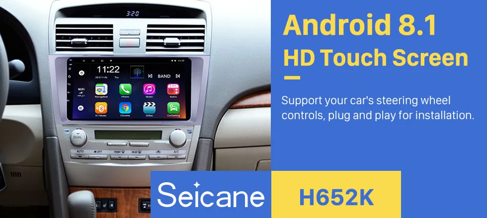 Seicane Android 9,0 для 2007 2008 2009 2010 2011 TOYOTA CAMRY автомобильный мультимедийный плеер " 4-х ядерный радио gps стерео Поддержка DVR
