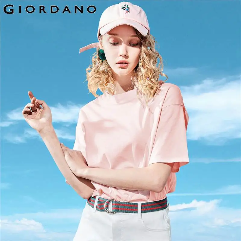 Giordano женская футболка с коротким рукавом свободного покроя круглым вырезом