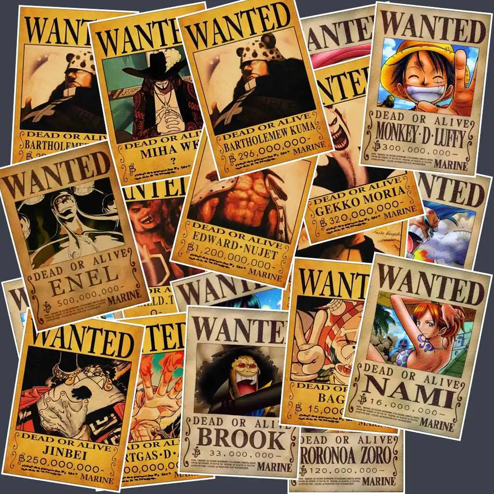 25 шт. аниме ONE PIECE Luffy Wanted наклейки для автомобиля ноутбука ПВХ Рюкзак для дома Наклейка коврик велосипед водонепроницаемый наклейка