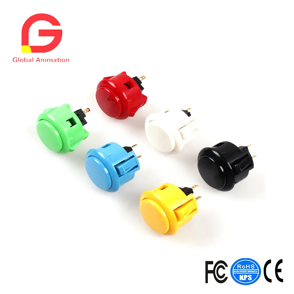 12x Sanwa оригинальная ручная кнопка 24 мм аркадные кнопки для Jamma Mame PS3 Xbox 360 (Mad Catz SF4 OBSF