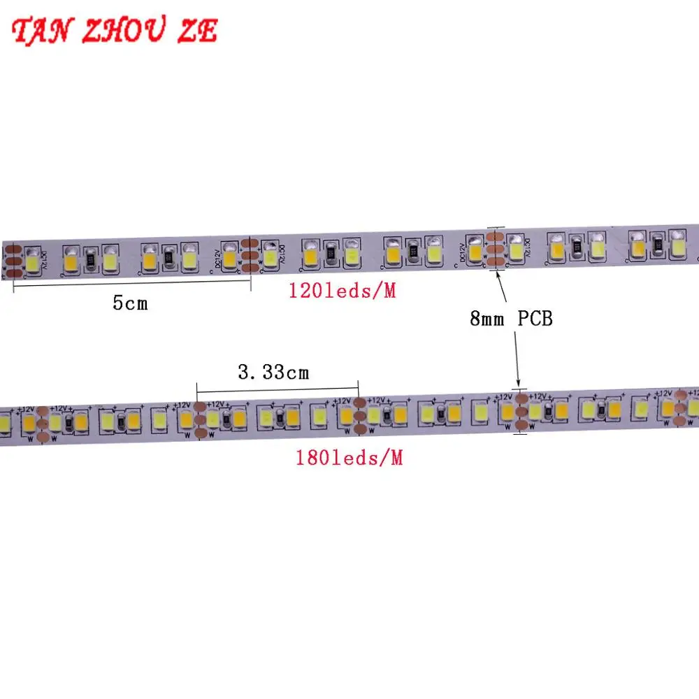 Двухцветная светодиодная лента 5 м CRI&gt80 SMD2835 CCT с регулируемой яркостью 12 В 24