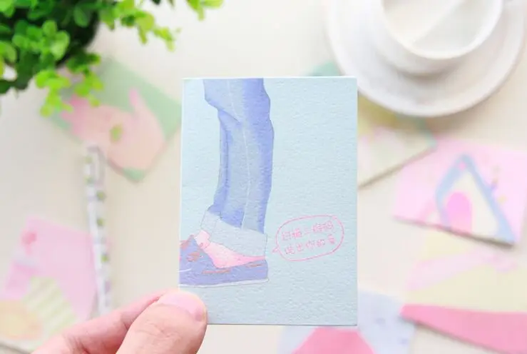 5 шт./лот 9*6 см DIY Мини kawaii мультфильм конверт с поздравительной открыткой