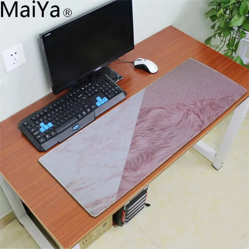 

MaiYa Cool New Cool Rose Gold Marble Keyboard Gaming MousePads Durable Rubber Mouse Mat Pad