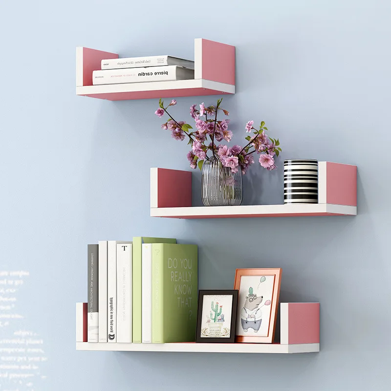 L138-pink Креативная книжная полка 3 шт настенный стеллаж для хранения спальня мебель для гостиной книжный шкаф подставка в горшках - Цвет: L138-pink