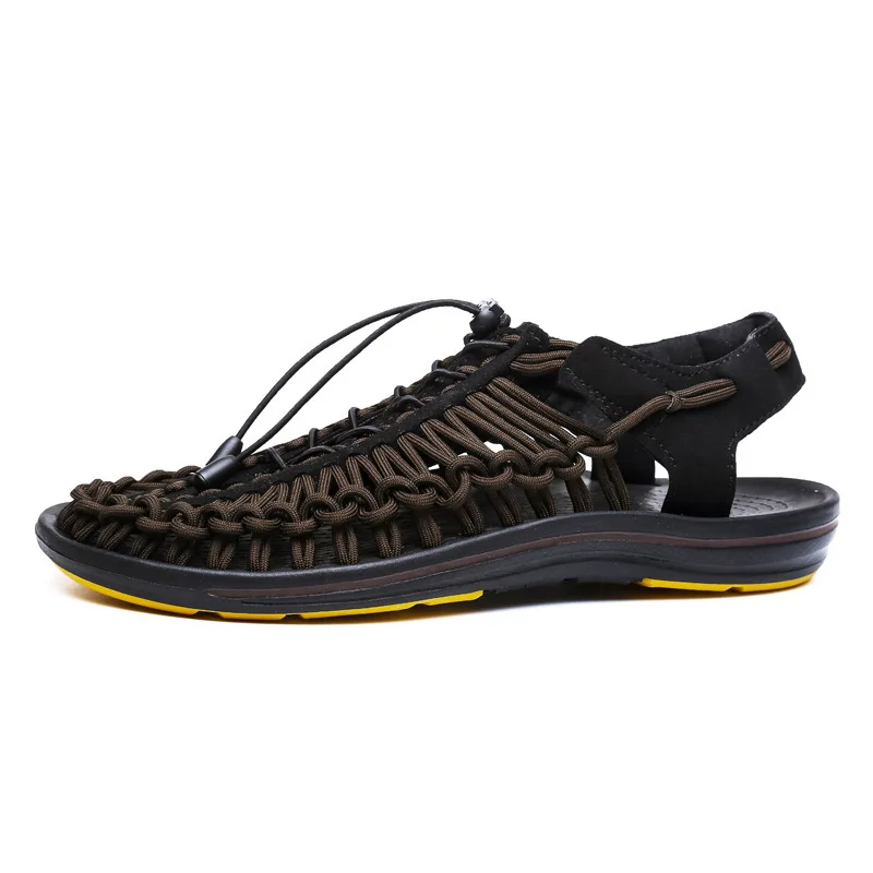 Water Shoes Beach Men's Woven New Style Leisure Sandals Tide Vietnam Rome Korean Style Mesh Slippers Breathable Summer Sandals