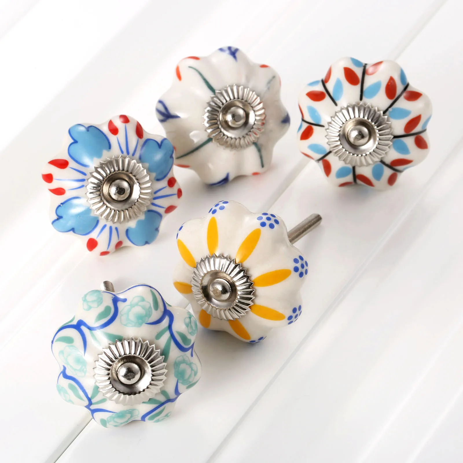 

1Pc Colorful Kids Room Drawer Knob Handle Pumpkin Dresser Pull Ceramic Kitchen Cabinet Furniture Handle Knob Furniture Hardwar