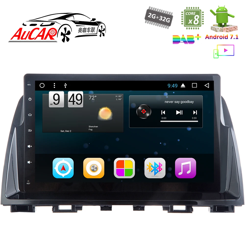 Android 7 1 10 &quotавтомобильный DVD плеер автомобильное радио для Mazda 6 Atenza 2014-2016 HD 1024*600 с