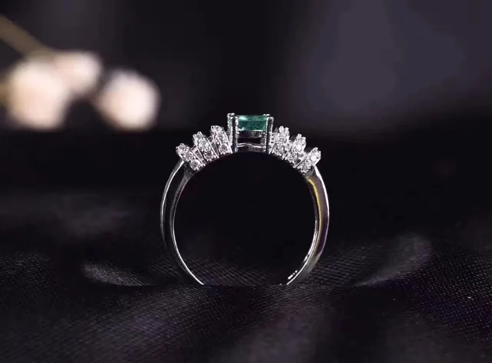 Natural Colombia emerald Ring s925 sterling silver 3*5mm green gemstone elegant fine Jewelry for women | Украшения и аксессуары