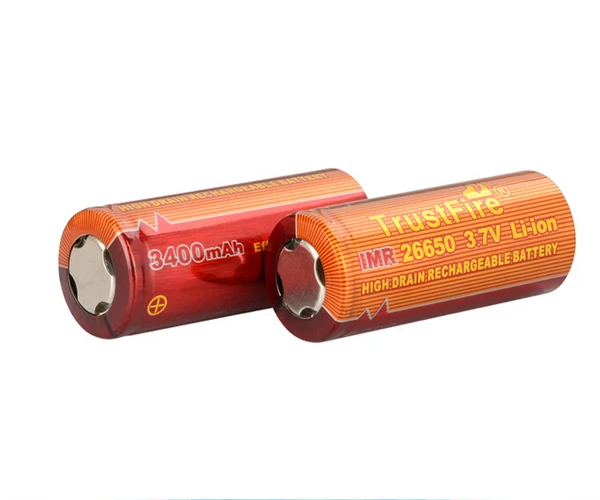 

18pcs/lot TrustFire High Drain IMR 26650 3.7V 3400mAh 26650 Rechargeable Lithium Battery For E-cigarettes Discharge Current 60A