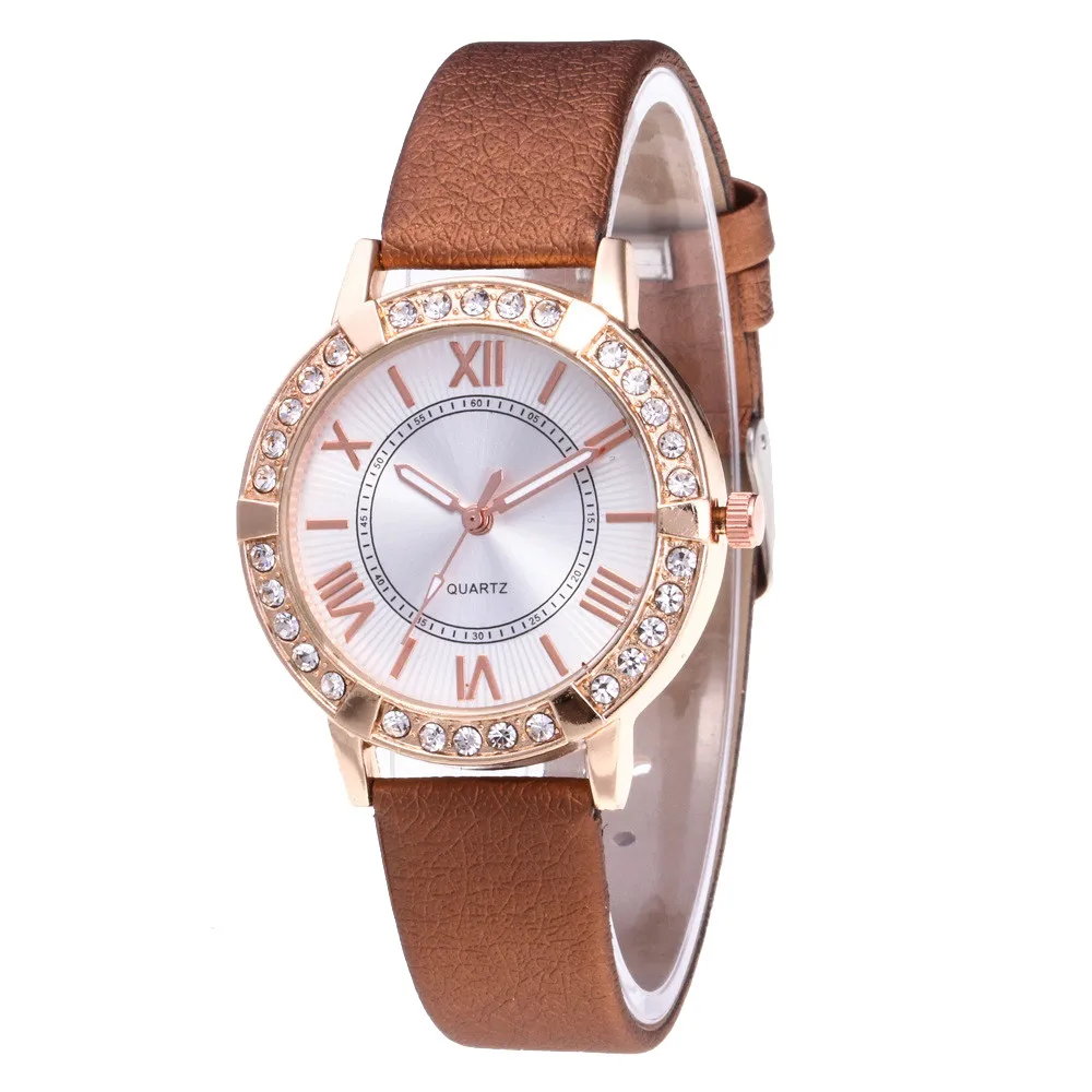 Женские tQuartz Стразы Часы текущий популярный фактор Relojes Para Mujer Montre Femme Marque De Lux Cuir Bayan Saat@ 50