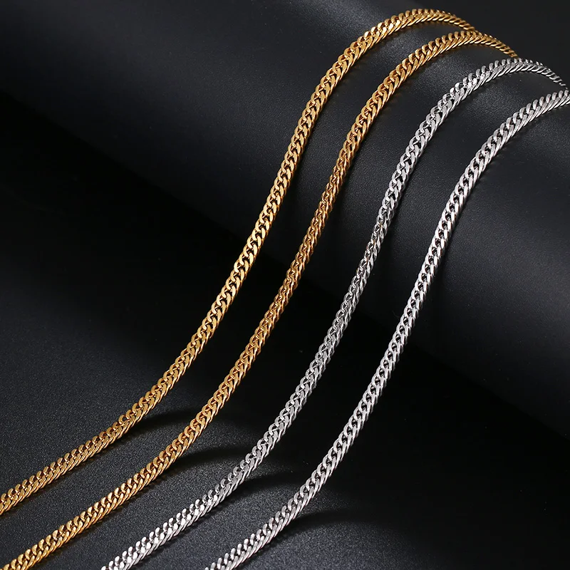 Мужские и женские цепи CACANA из нержавеющей стали золотого серебряного цвета