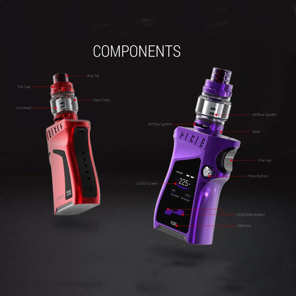Оригинальный SMOK комплект MAG 225 W коробка Mod с TFV12 Prince Tank 8 мл распылитель испаритель