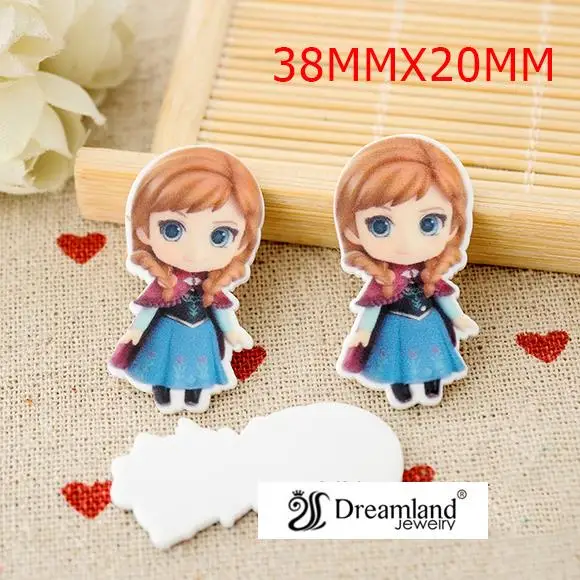 50 шт./лот 38MMX20MM Принцесса Анна плоское украшение из смолы для волос банты кавайные