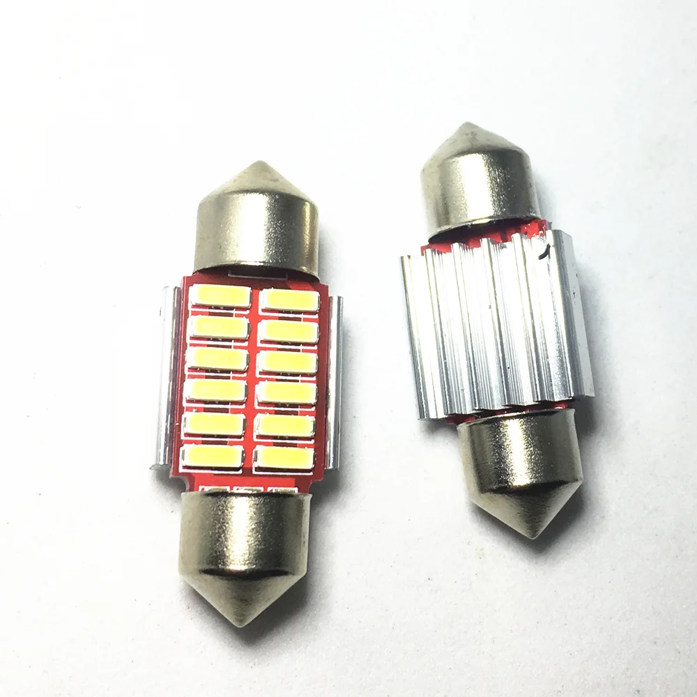 10 шт. гирлянда 31 мм 36 39 42 светодиодный светильник C5W супер яркий 4014 SMD Canbus для