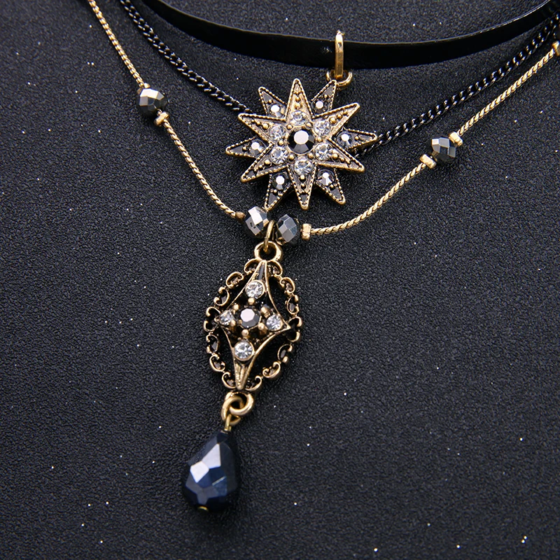 Трендовое высококачественное женское колье-чокер 2017 трехслойная цепочка