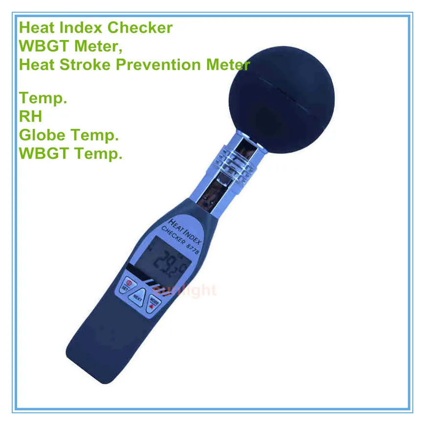 Измеритель WBGT тестер индекса тепла температурный предотвращает ход. RH Globe Temp. 4 в