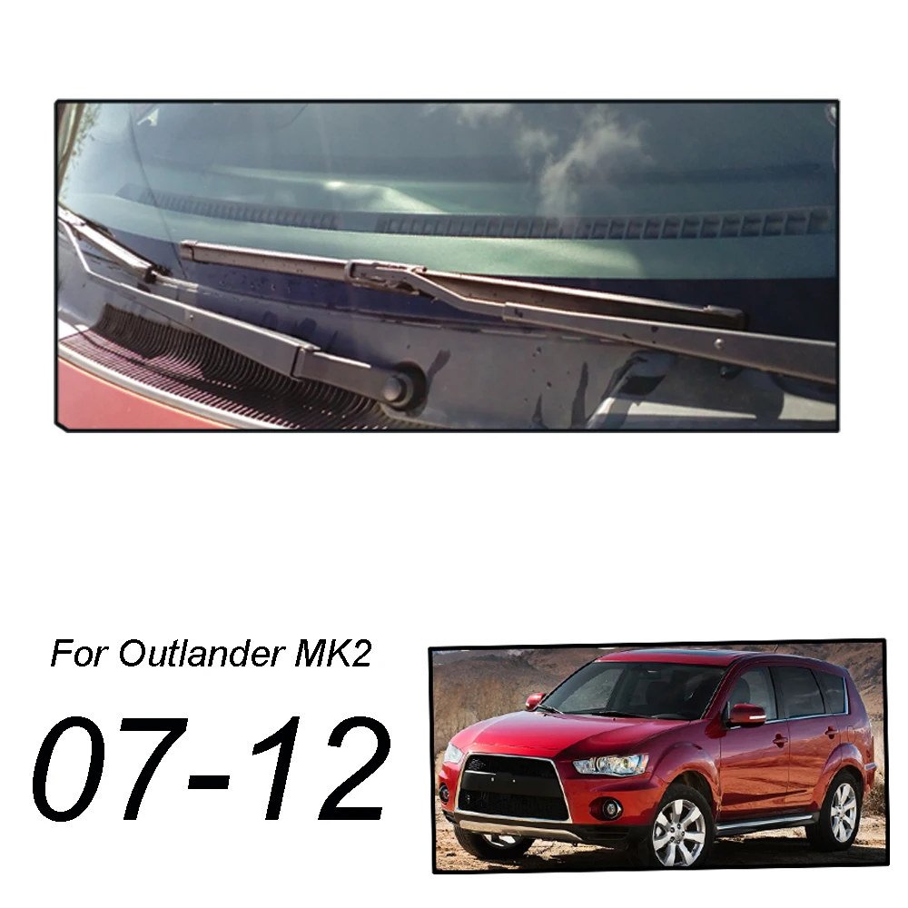 Erick – Kit de balais d'essuie-glace avant et arrière pour Mitsubishi Outlander MK2 2007 – 2012, pare-brise 24 
