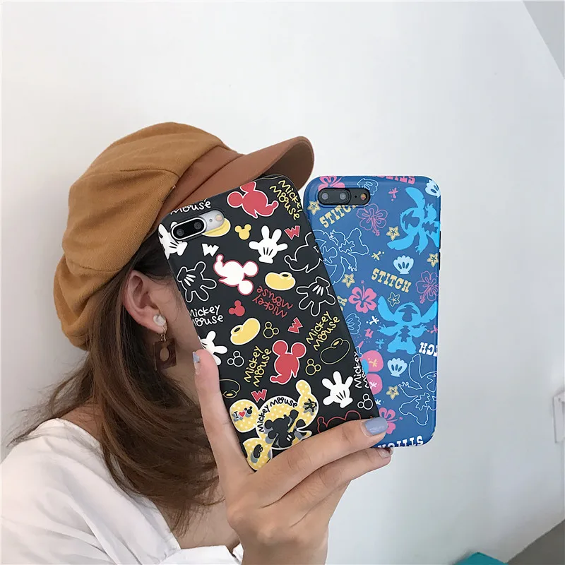 Микки стежка чехол для телефона iphone X 8 7 6 6s мультфильм Лило и Стич мягкого IMD