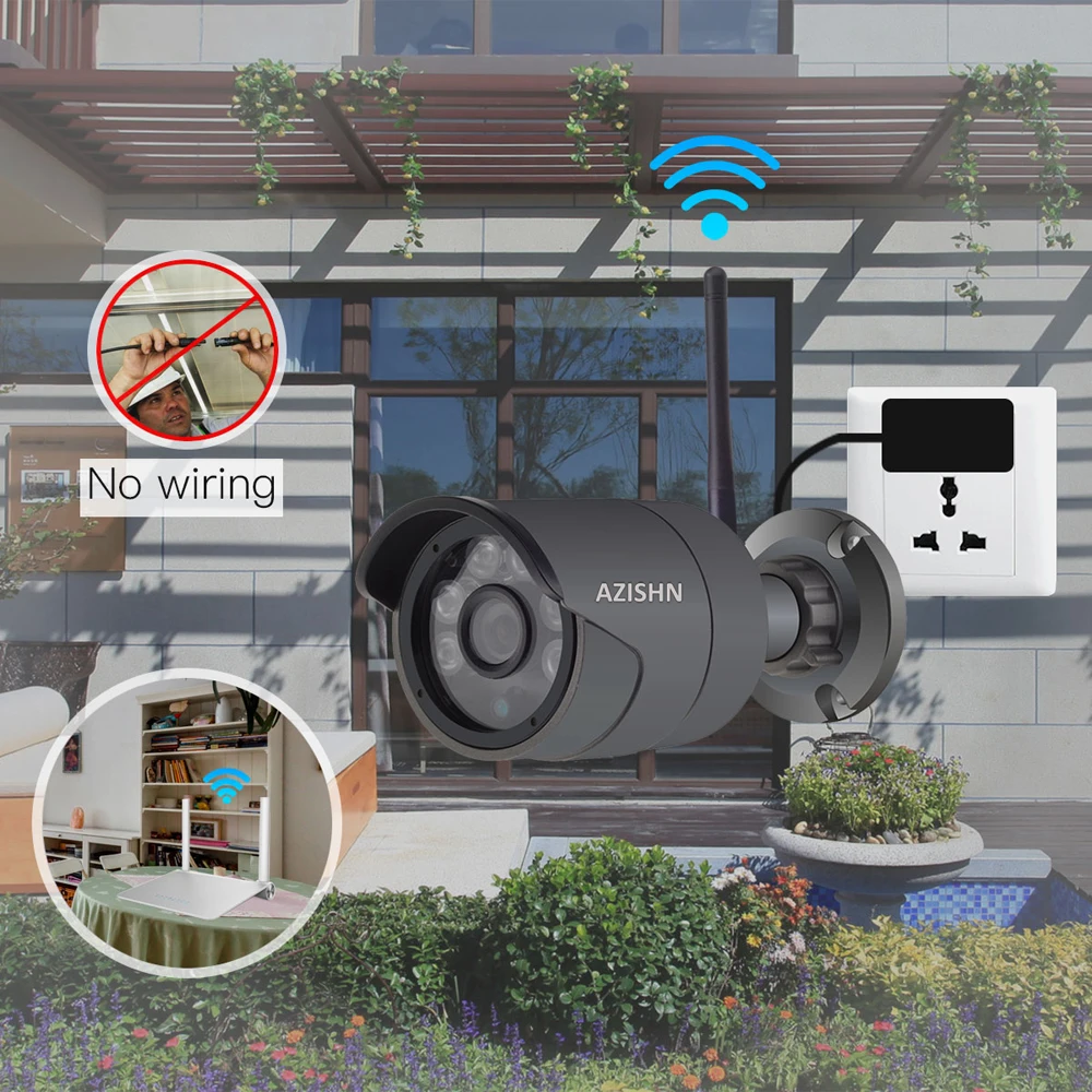 AZISHN Wifi IP камера 720 P/960 P/1080 P проводной беспроводной Yoosee безопасности Wifi металлическая наружная CCTV камера с поддержкой sd-карты до 128 ГБ