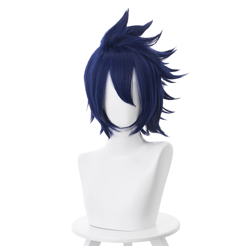 Парик Boku no Hero моя геройская Академия для косплея Amajiki Tamaki темно синий + шапочка