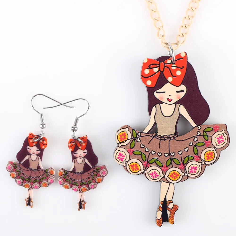 Bonsny брендовый ювелирный набор подвеска в виде ангела серьги капли хит 2016