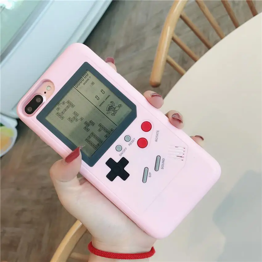 Чехол для игровой приставки iphone shell Tetris Russia creative electronics P Girls Pink cover 6 7 8 x xr xs