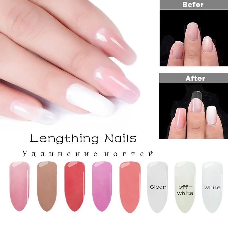 1 шт. DIY Polygel пальца расширение прозрачный розовый желе поли гель быстрое