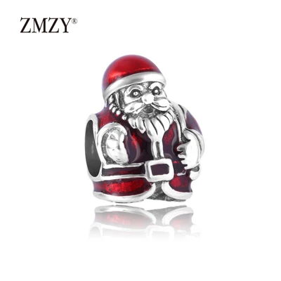 Father Christmas ZMZY 925 пробы Серебряный Шарм милые рождественские бусины с оленями подходит Pandora талисманы браслеты женские ювелирные изделия - Цвет: Father Christmas