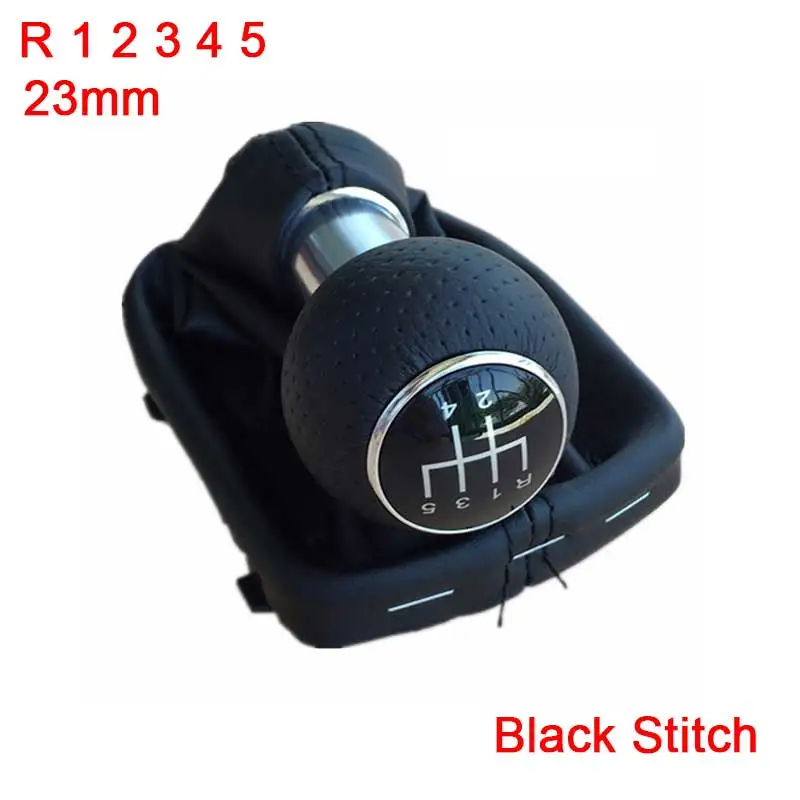 23mm R12345 Black 23 мм 12 мм 5/6 Скорость автомобиля Шестерни рычаг переключения передач Ручка гетры загрузки чехол красные, черные, подарочный набор для Audi A3 S3 8L 1.6L 1996-2003 - Название цвета: 23mm R12345 Black