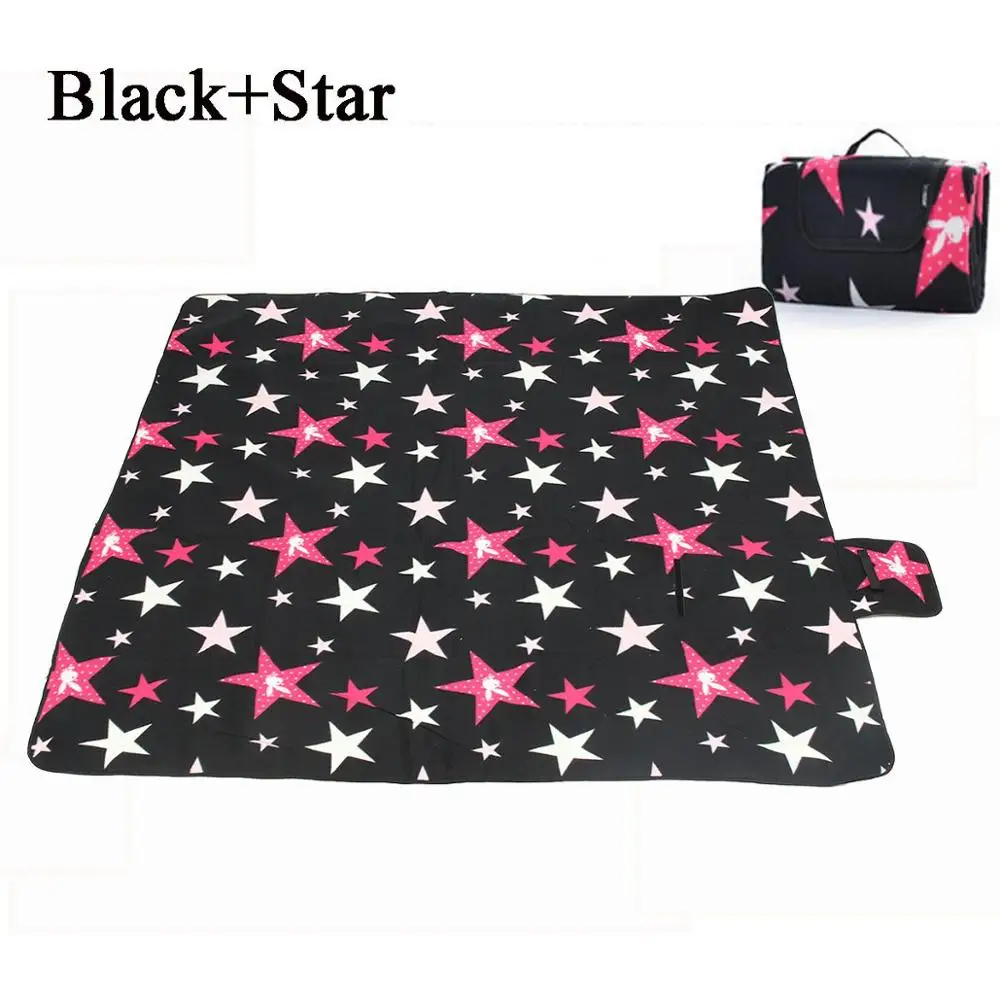 black star Открытый походный коврик складывающееся одеяло для пикника водонепроницаемый пляжный матрас спальный коврик Походное пляжное одеяло переносной Коврик для кемпинга - Цвет: black star