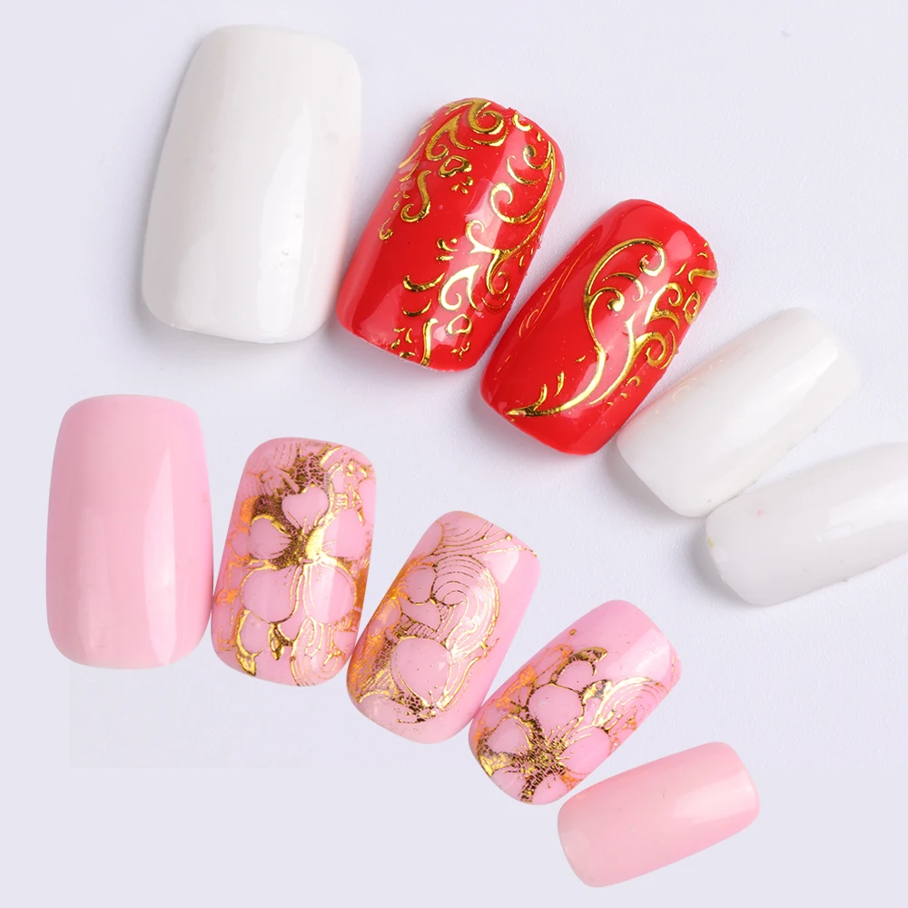 1 лист золотой смешанный СТИКЕРЫ 3D на ногти Nail Art тисненый цветок металлический дизайн наклейки для украшения для ногтей LAAD101-102