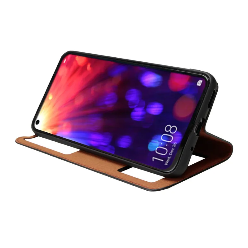 Для huawei Honor View 20 чехол из натуральной кожи с магнитной застежкой зернистой