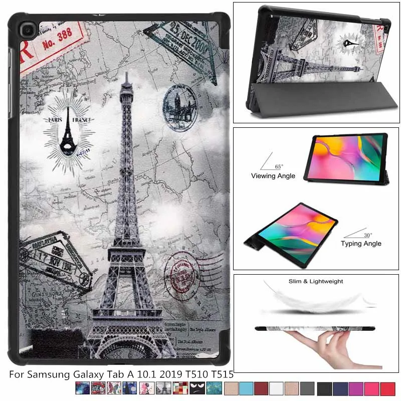 Легкий Чехол для Samsung Galaxy Tab A 10 1 2019 T510 T515 тонкий защитный флип чехол планшета с