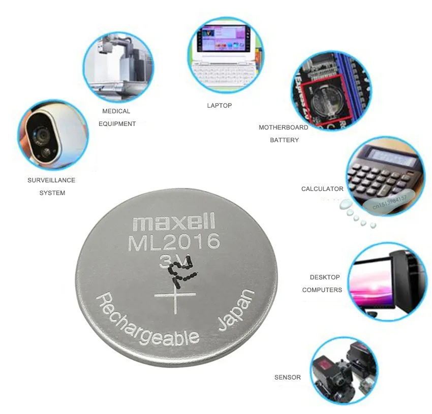 4 шт. Maxell Оригинал ML2016 ML 2016 3v литий ионная аккумуляторная батарея для монет CMOS