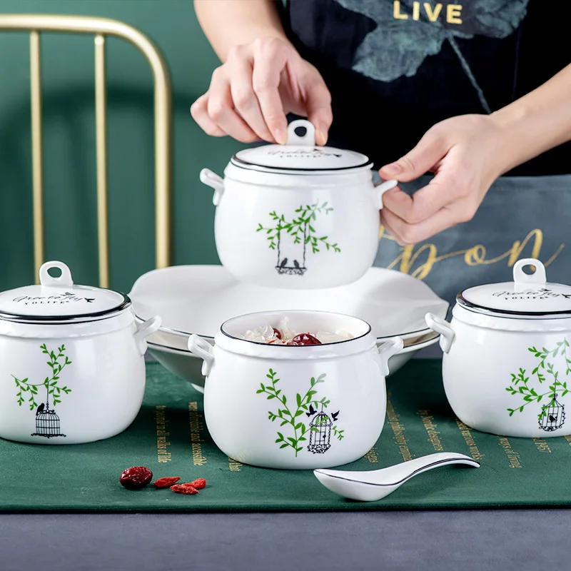 450 мл мультяшная чашка простой маленький новый стиль фарфоровая посуда Tureen