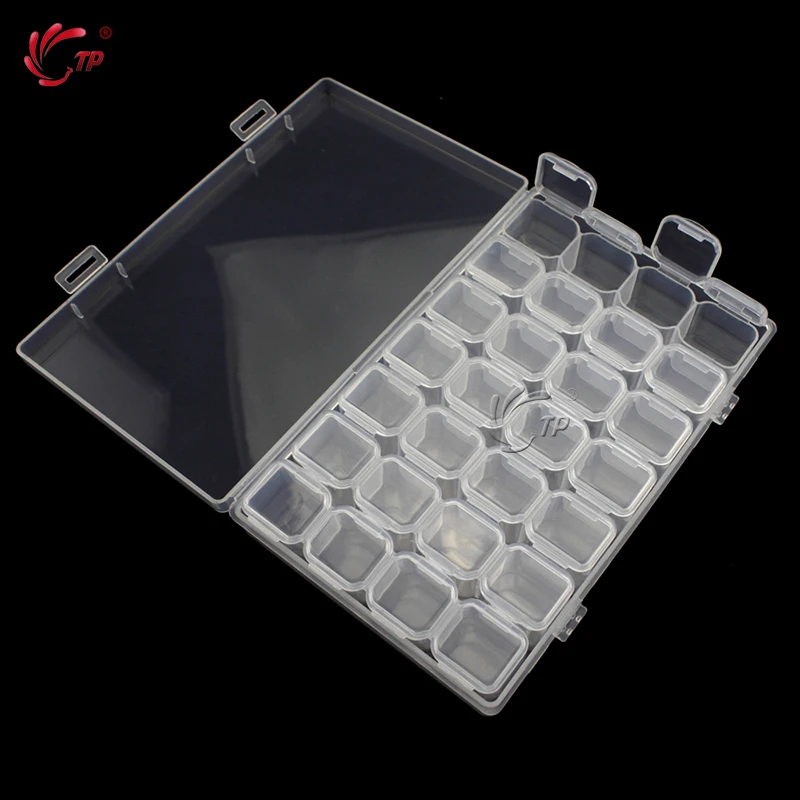 TP 28 слотов прозрачный дизайн ногтей Пустой ящик для хранения Съемный горный