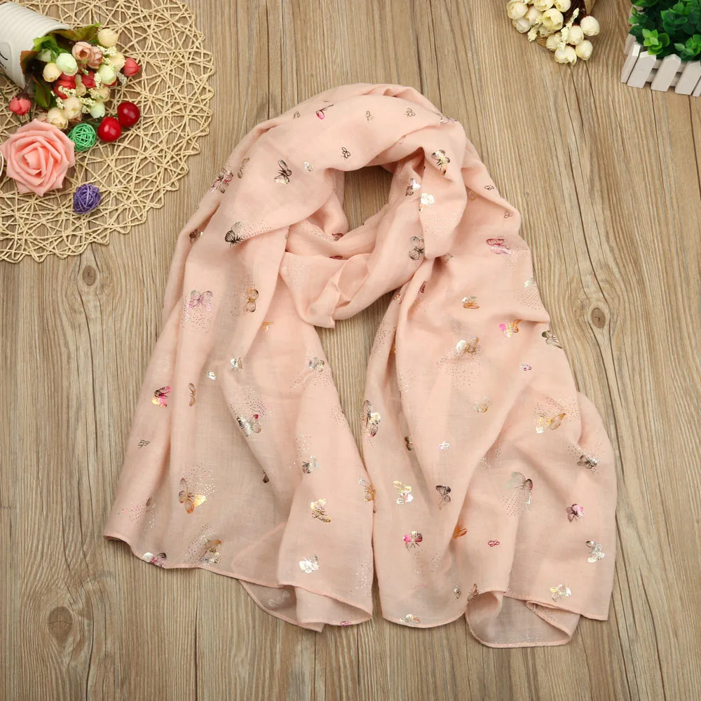 Женская длинная шаль с принтом бабочки пашминовый палантин шарф шарфы хлопковые