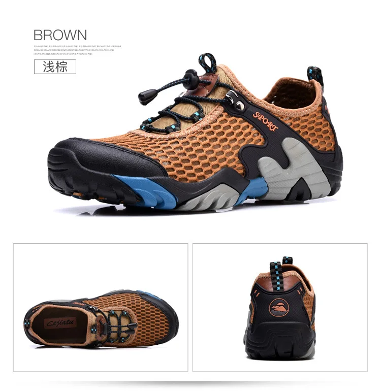 TIOSEBON весенне-летняя дорожная Новая мужская кожаная Уличная обувь сетчатая