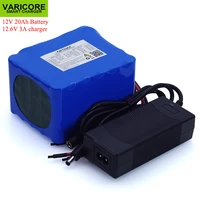 varicore 12v 20ah high power 100a discharge battery pack bms protection 4 line output 500w 800w 18650 battery 12 6v 3a charger