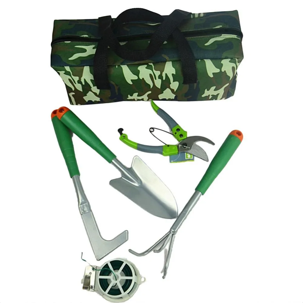 7PCS Garden Tools Trowel Transplanter Rake Pruning Shears Multifunctional Side Cutter and Gloves with Storage Bag | Дом и сад