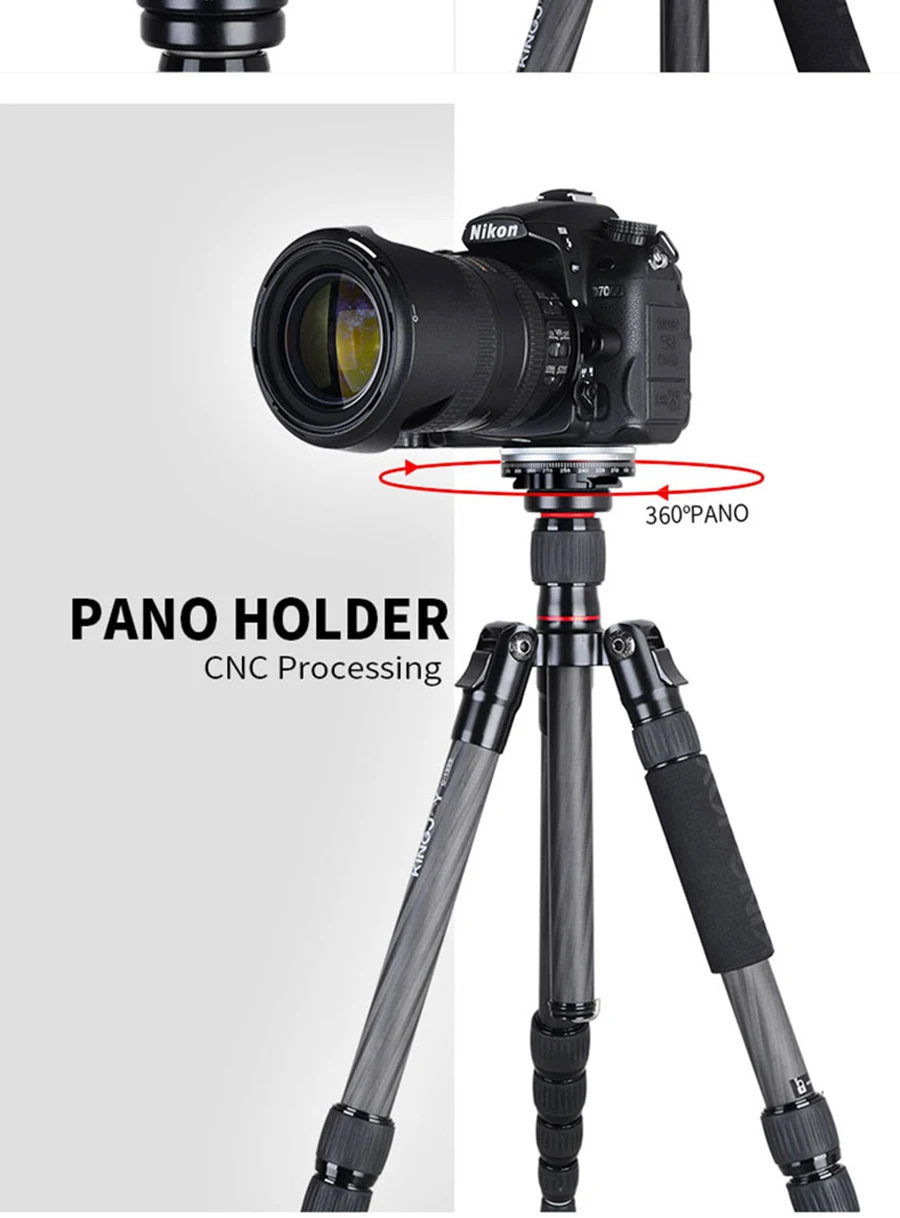 XILETU TPC-60 360 градусов головка штатива панорамный зажим Алюминиевые ножки-адаптеры БЫСТРОРАЗЪЕМНАЯ пластина Arca Swiss для камеры DSLR