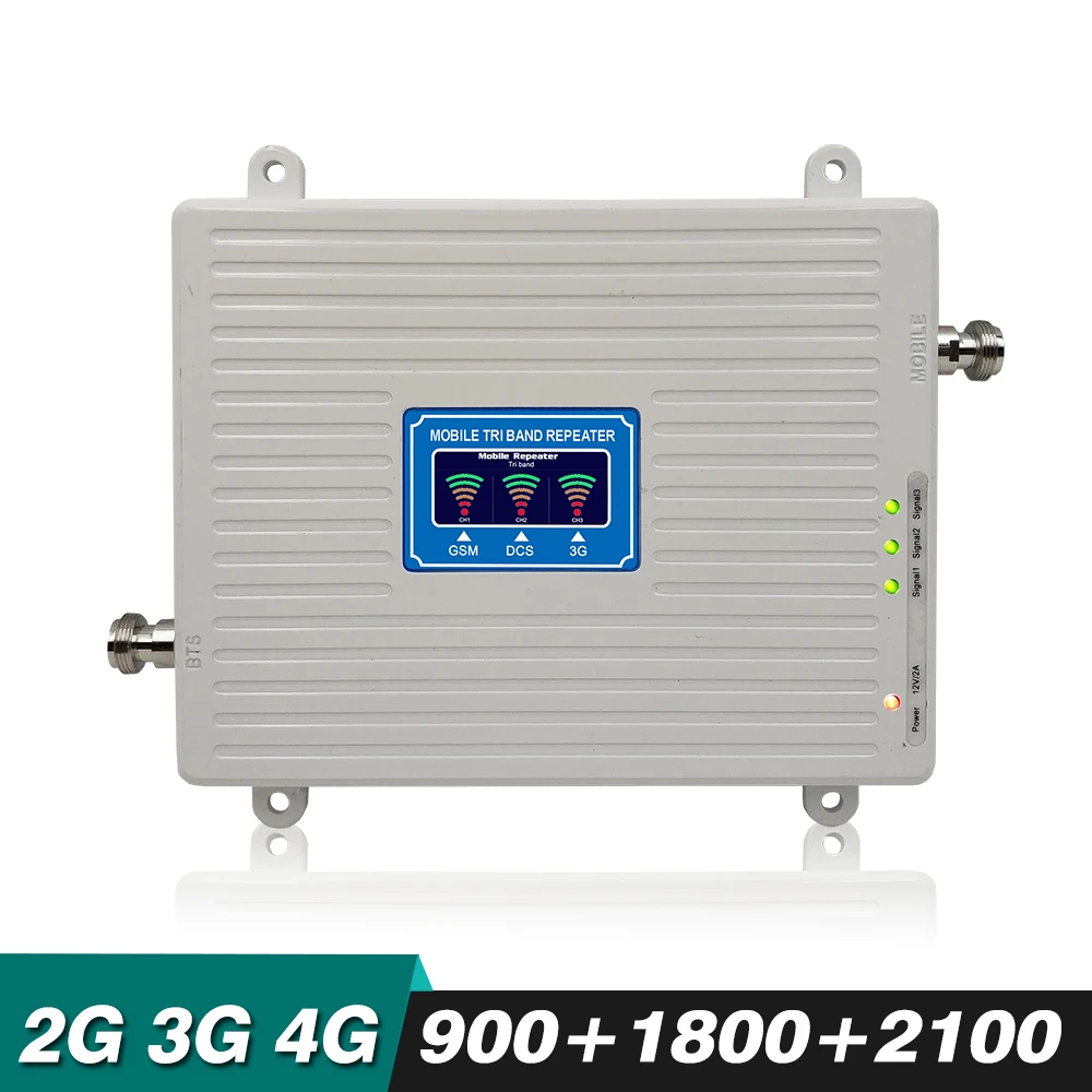 65dB Gain Tri Band Booster GSM 900+DCS/LTE 1800+UMTS/WCDMA 2100 mhz Cell Phone Signal Repeater 2G 3G 4G Network Amplifier | Мобильные
