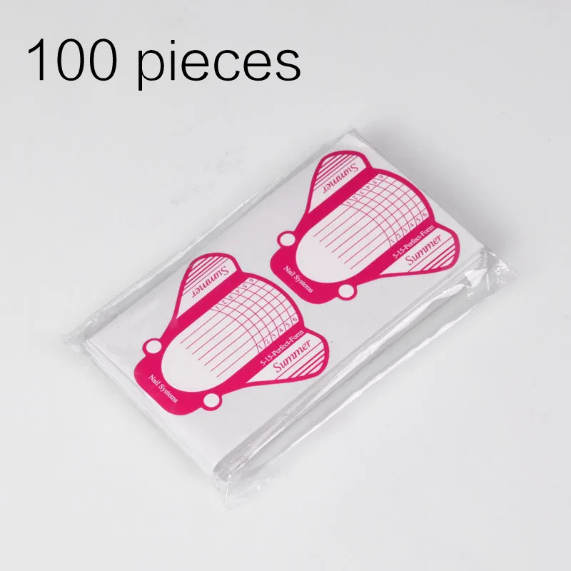 

FWC 100pcs Professional Nail Form Sticker UV Gel Nail Art Tip Extension Guide Tools for Salon Nails Care