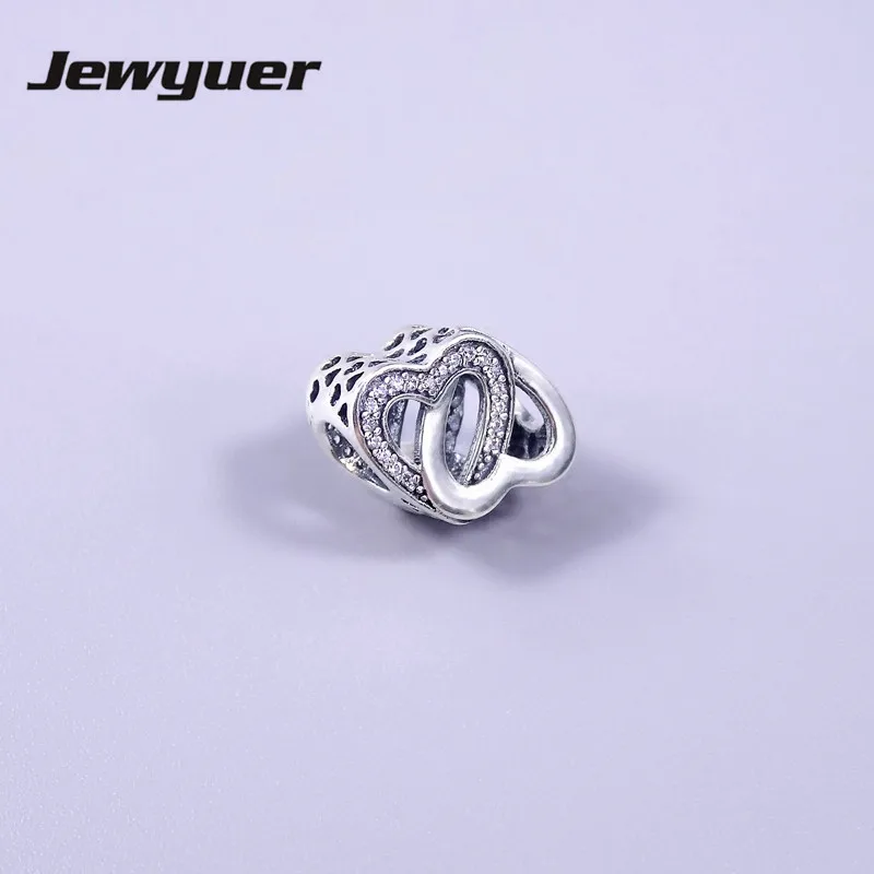 Mother's Day Collection Love Charm 925 Sterling Silver jewelry hearts charms Fit beads Bracelet DIY gift to mom Jewyuer BE348 |