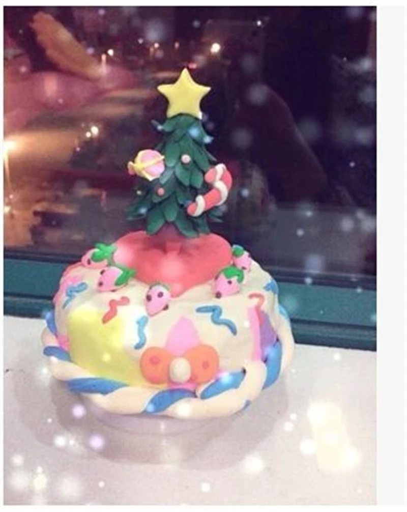 Музыкальная шкатулка вращающаяся 5 шт./глина резиновая жемчужная ручная работа