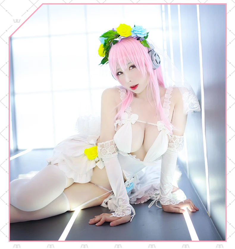 Супер Sonico свадебное платье ГСК 10-е косплей костюмы | Тематическая одежда и