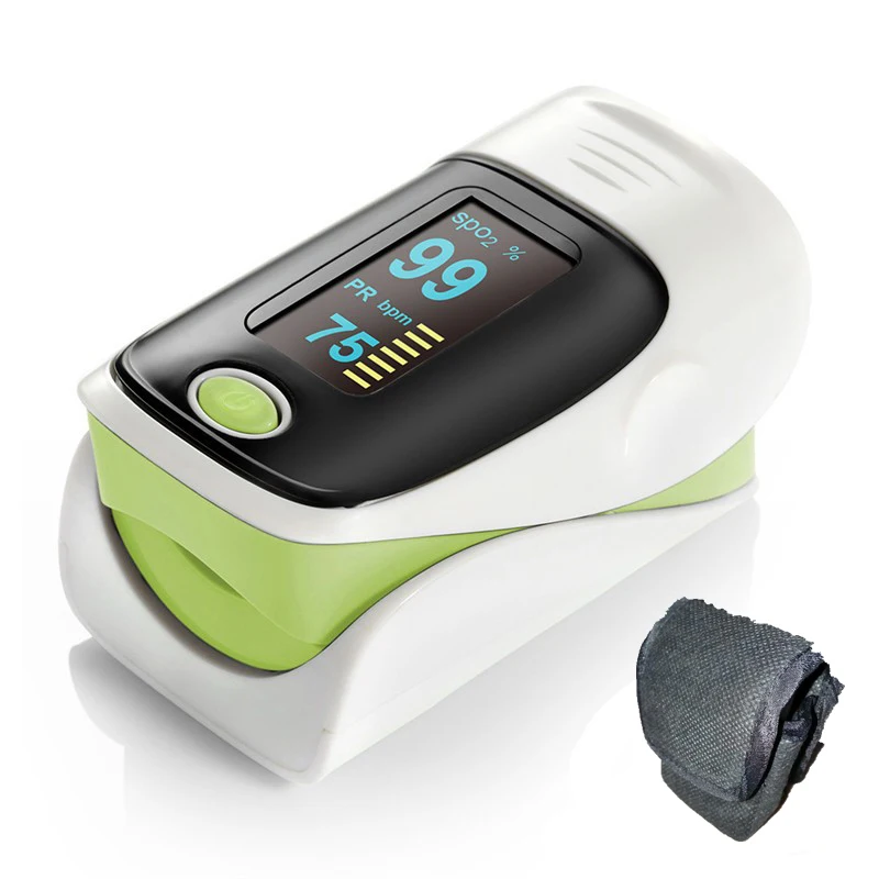 green with bag Бренд оксиметр палец Oximetro FDA медицинский De Pulso de dedo Pulsioximetro tensiometro OLED цифровой пульс Spo2 - Цвет: green with bag
